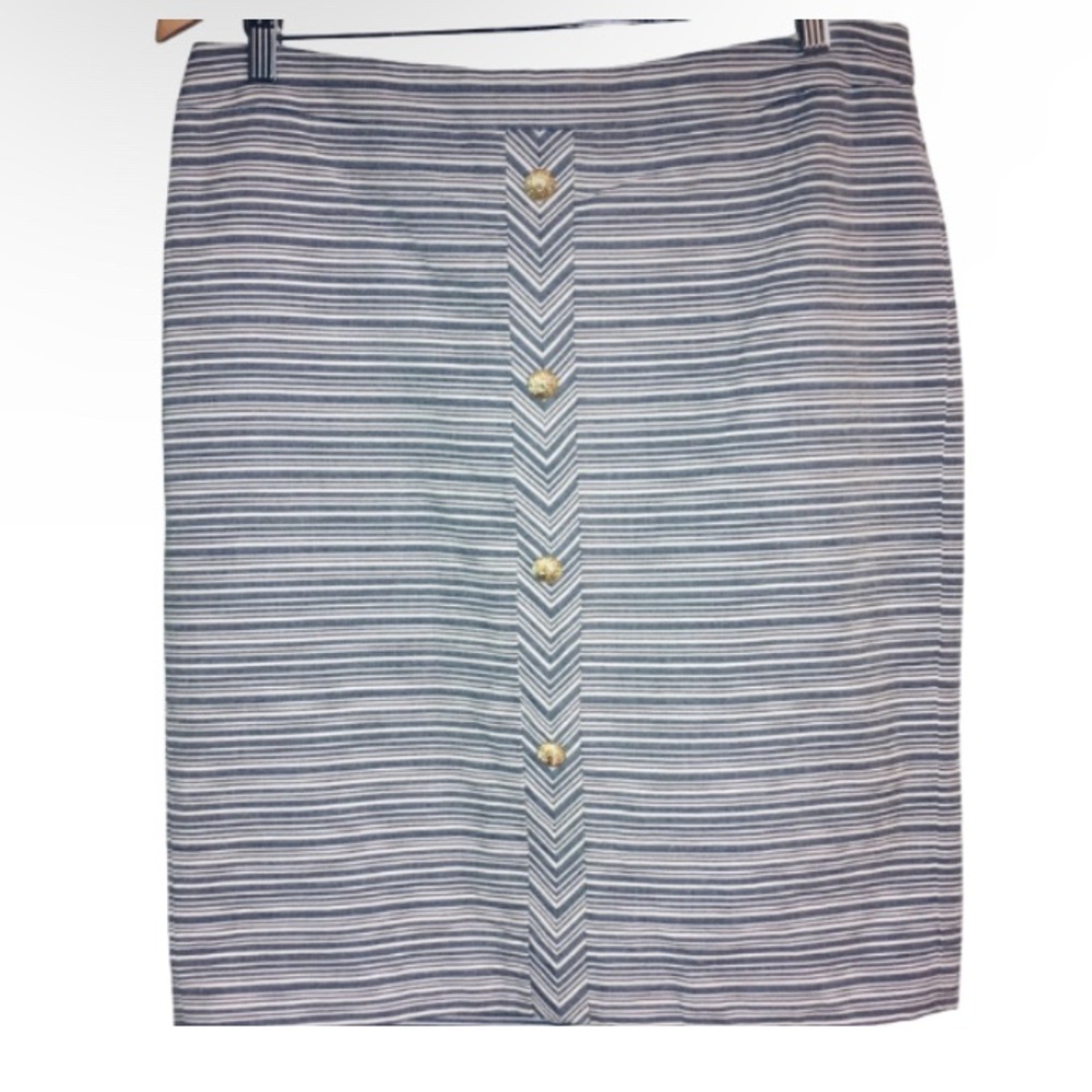 Talbots Gray and White Striped Skirt Size 12